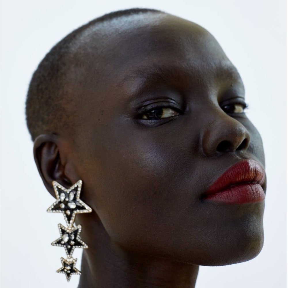 ZARA Black and Gold Star Earrings